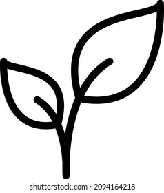 leaves vector illustration isolated on a transparent background. stroke vector icons for concept or web graphics.