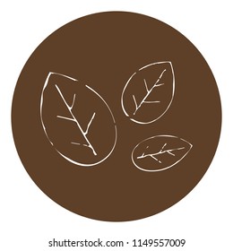 Leaves vector illustration on brown background. Eps 10