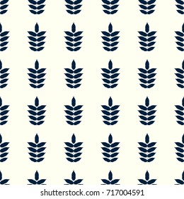 Leaves vector illustration on a seamless pattern background. Set of elements