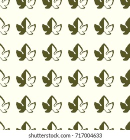 Leaves vector illustration on a seamless pattern background. Set of elements