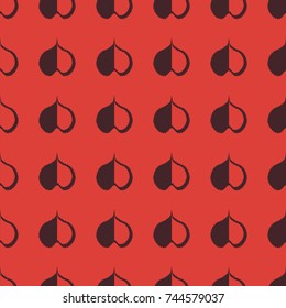 Leaves vector illustration on a seamless pattern background. Set of elements