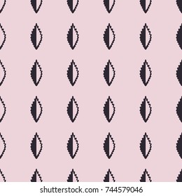 Leaves vector illustration on a seamless pattern background. Set of elements