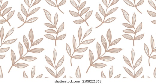 leaves vector pattern background. aesthetic leaf seamless pattern. leaves pattern background. seamless patterns with leaves. leaf pattern background.