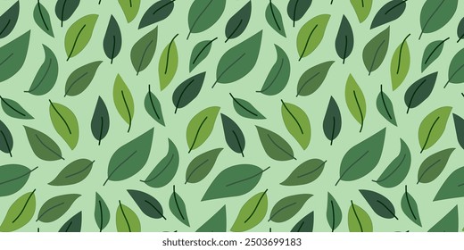 leaves vector pattern background. Green leaf seamless pattern. leaves pattern background. seamless patterns with green leaves.