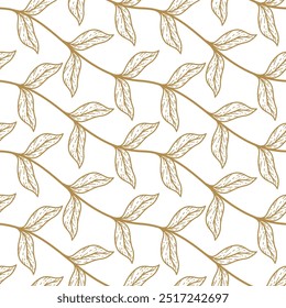 leaves vector pattern background. Green leaf seamless pattern. vintage leaves pattern background. seamless patterns with green leaves.