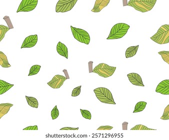 leaves vector pattern background. Green leaf seamless pattern. leaves pattern background. seamless patterns with green leaves.