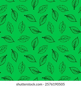 leaves vector pattern background. Green leaf seamless pattern. leaves pattern background. seamless patterns with green leaves.