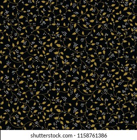 leaves  vector pattern black background