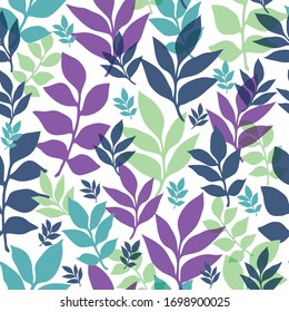 Leaves vector repeat pattern. perfect for stationary, homeware, backgrounds and textiles.