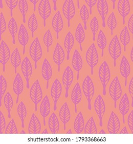 Leaves vector repeat pattern. perfect for stationary, homeware, backgrounds and textiles.