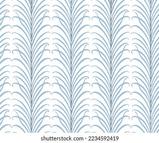 hojas vectorial sin fisuras abstractas dibujadas a mano Hojas tropicales azules bellas hojas aisladas tropicales. Papel de pared de hojas de moda, papel,