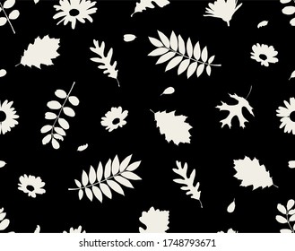 leaves vector seamless pattern print