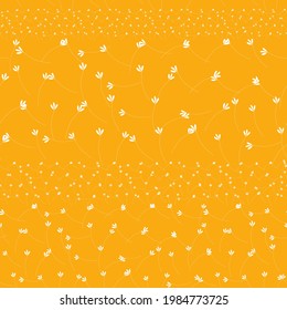 Leaves vector seamless pattern. Simple geometric repeat in pastel colors. Rows of elements on white background.