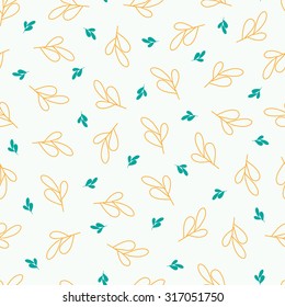 Leaves Vector Seamless pattern. Vintage Foliage background