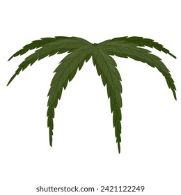 leaves. Vector stock illustration. isolated on a white background.