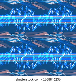 Leaves. Vegetation. Flower. Tradescantia. Seamless vector pattern with colors, geometry and lines. Hand drawing. Sketch.