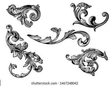 Leaves Vintage decoration pattern for illustration