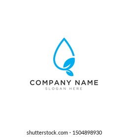 Leaves and water drops abstract Logo Template Design Vector, Emblem, Design Concept, Creative Symbol, Icon
