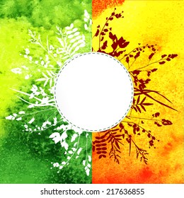 Leaves watercolor background