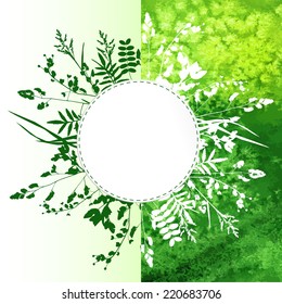 Leaves watercolor background