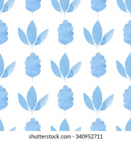 Leaves of watercolor texture. Seamless pattern, an excellent choice for design textiles, wallpaper, packaging.