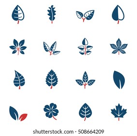 leaves web icons for user interface design