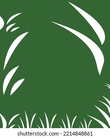 Leaves are white on a green background.