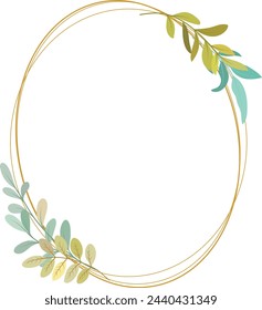 leaves, wild leaves, plant bouquets. Frame decoration with leaves.