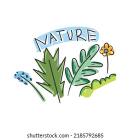 leaves in the wild vector illustration