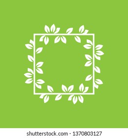 leaves wreath frame, vector