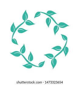 leaves wreath frame, vector graphic design element 