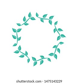 leaves wreath frame, vector graphic design element 