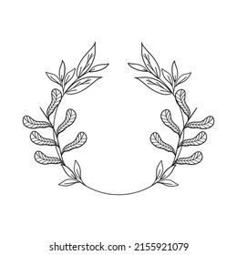 leaves wreath on white background