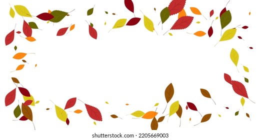 Leaves. Yellow, red, green, orange, brown colors. Scattered autumn leaves. Unusual abstract texture. Vector eps 10.