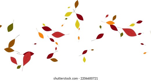 Leaves. Yellow, red, green, orange, brown colors. Scattered autumn leaves. Unusual abstract texture. Vector eps 10. - Shutterstock ID 2206600721