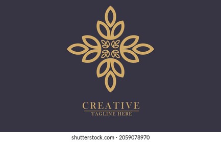 leaves for yoga and beauty logo icon. abstract illustration vector design.