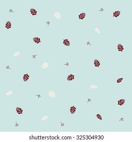 Leaves/Beautiful vector background color marsala, mint and sand