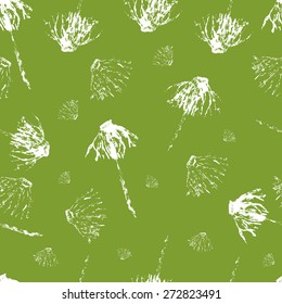 Leaves,flowers hand drawn grunge background seamless pattern. Vector