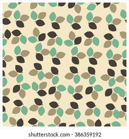 Leaves,fruits and Flowers seamless pattern