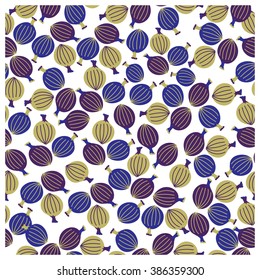 Leaves,fruits and Flowers seamless pattern