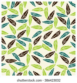 Leaves,fruits and Flowers seamless pattern