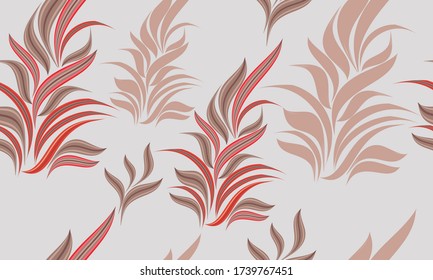 
Leaves.Gentle nahtlose Muster in beige und rosa Farben.Summer print.Illustration  