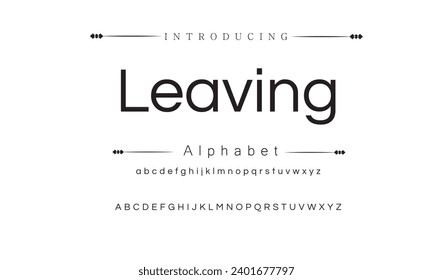Leaving Abstract modern urban alphabet fonts. Typography sport, technology, fashion, digital, future creative logo font. vector illustration