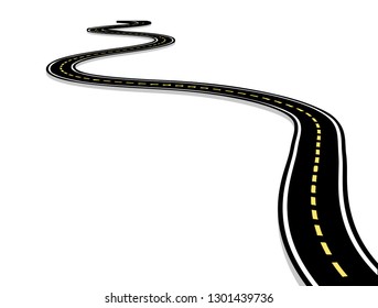 Leaving Highway Curved Road Markings 3d Stock Vector (Royalty Free ...