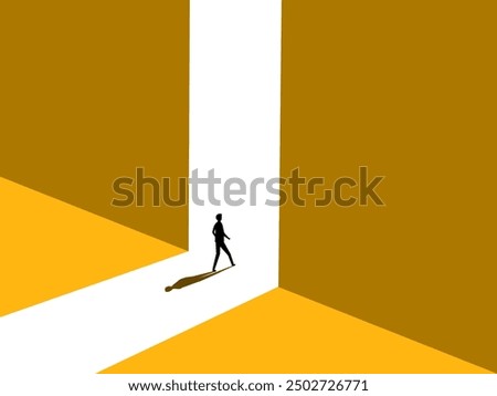 Leaving work. Businessman walks to the exit door 