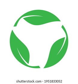 deja un icono de círculo. Plantilla de logotipo de etiqueta degradable para reciclado biológico de vectores.