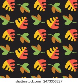 leavse black wait colors pattern clipart art illustration