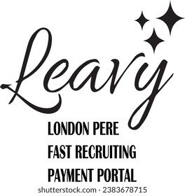 Leavy london pere fast recruiting payment portal logo designs.