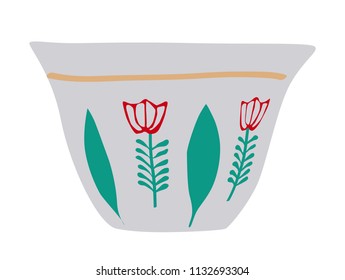 Lebanese Arabic Turkish Coffee Cup Green - Vector Icon Illustration Isolated