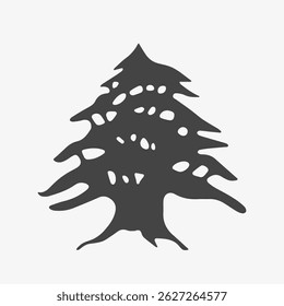 Lebanese cedar icon. National symbol of Lebanon country. Vector illustration